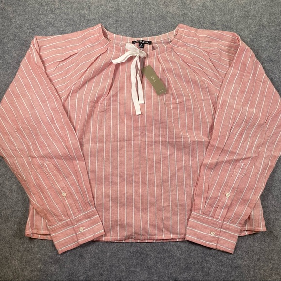 Women's J. Crew Red and White Striped Top, NWT, Medium - Picture 2 of 13